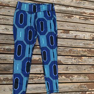 Danskin Now Blue & Black Geometric Design Athletic Pants